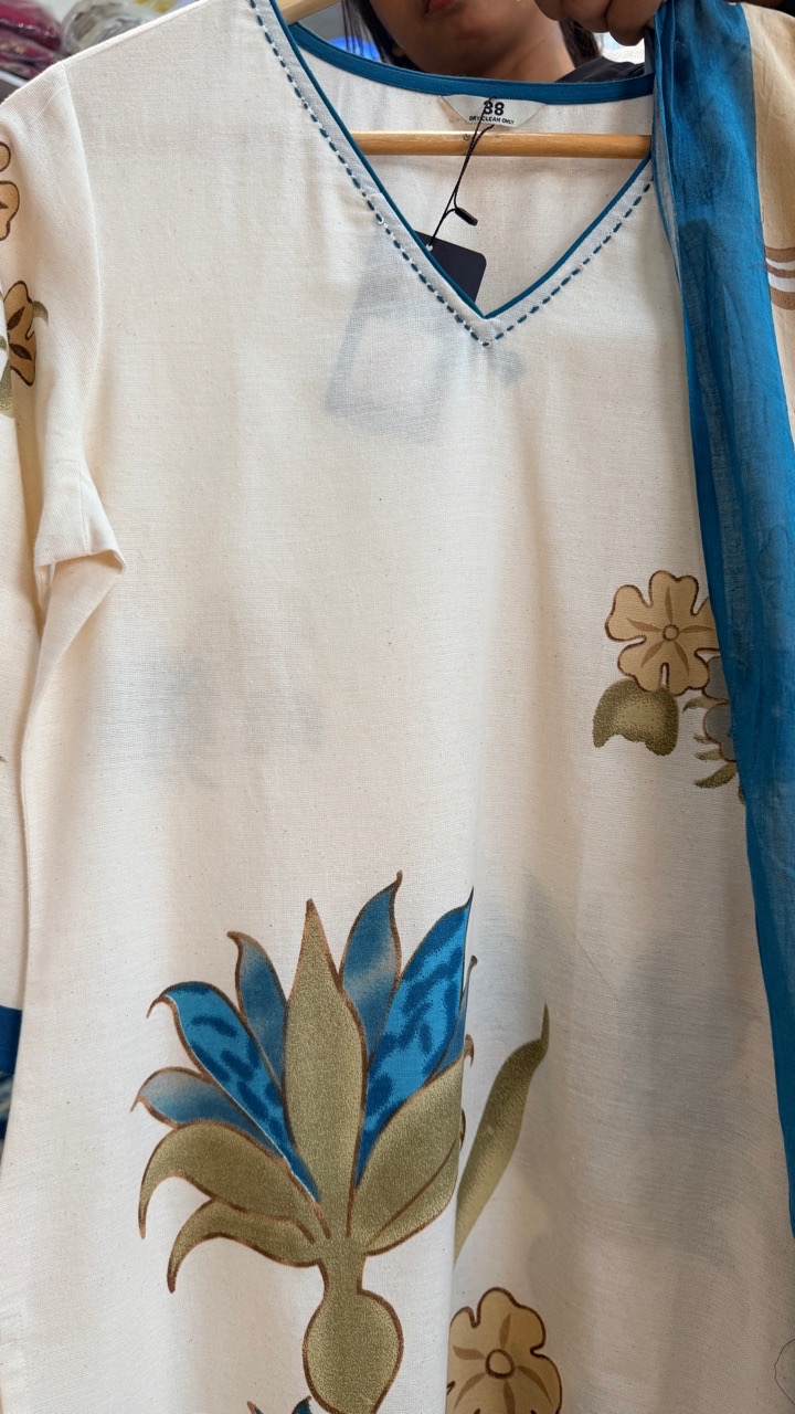 Floral Printed Pure Cotton Suit by Sabhya Paridhaan view 2