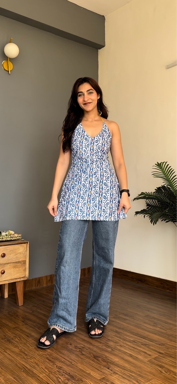 Blue Printed Kurti view 4