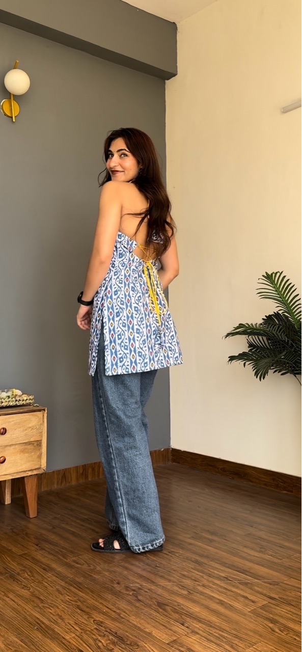 Blue Printed Kurti view 5