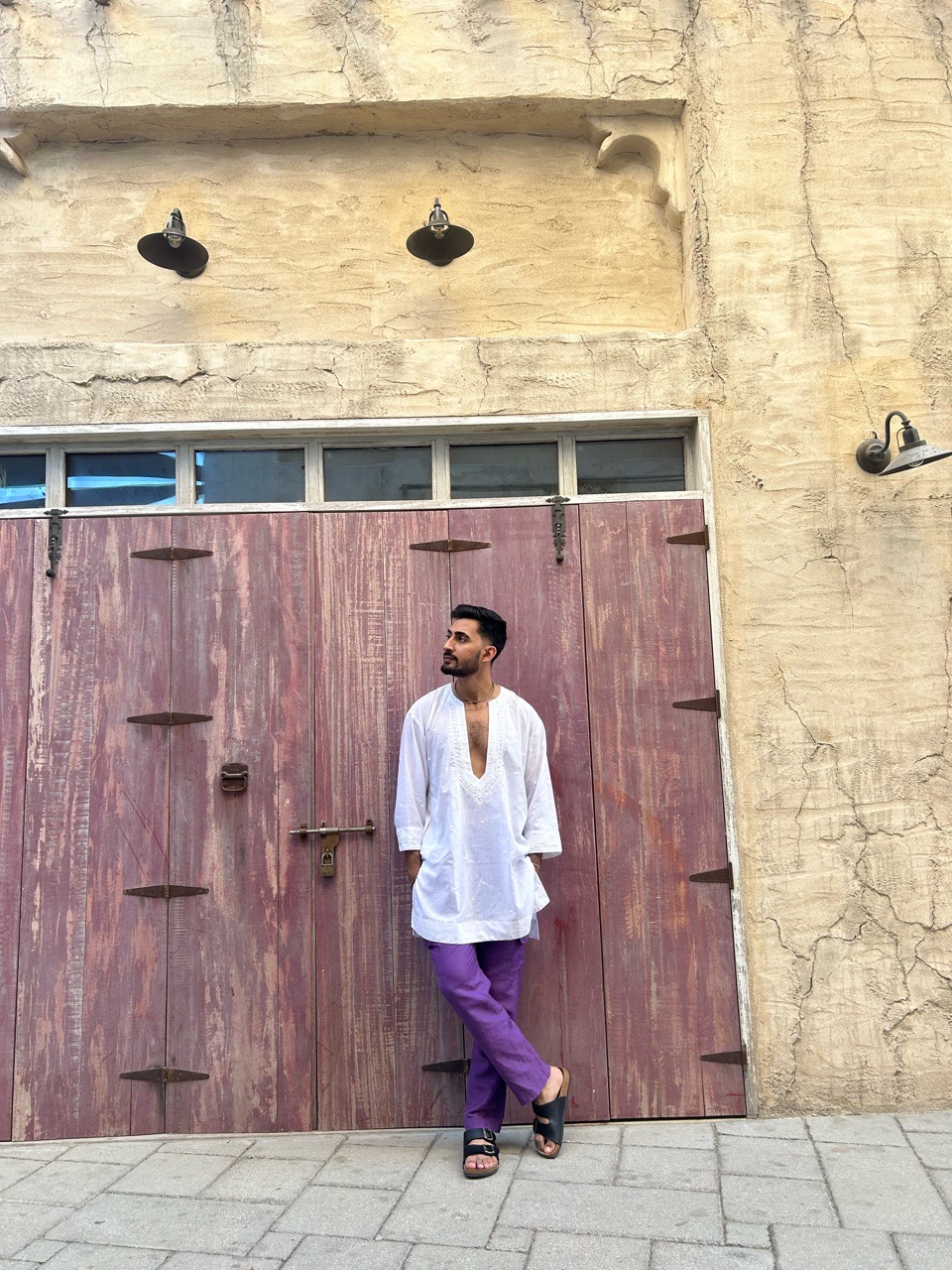 Chikan Deep Neck Kurta view 5