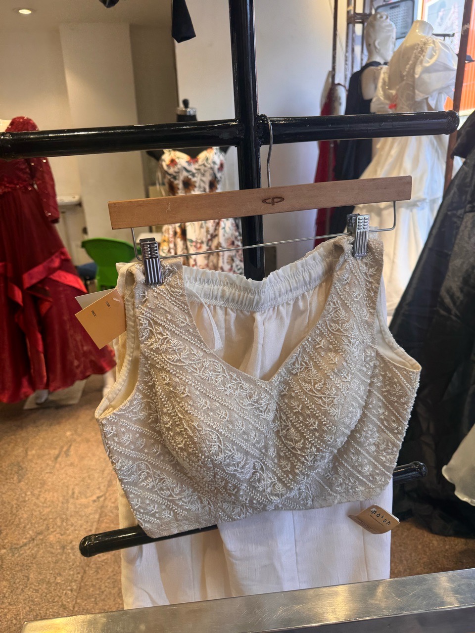 Embroidered Bustier Blouse view 6