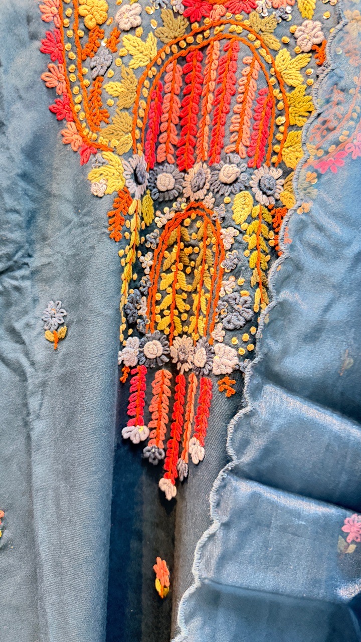 Katha Work Kurta Set view 2