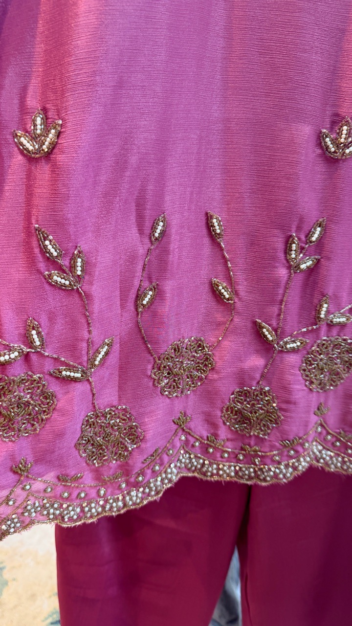 Elegant Hand Worked Kurta Set view 3