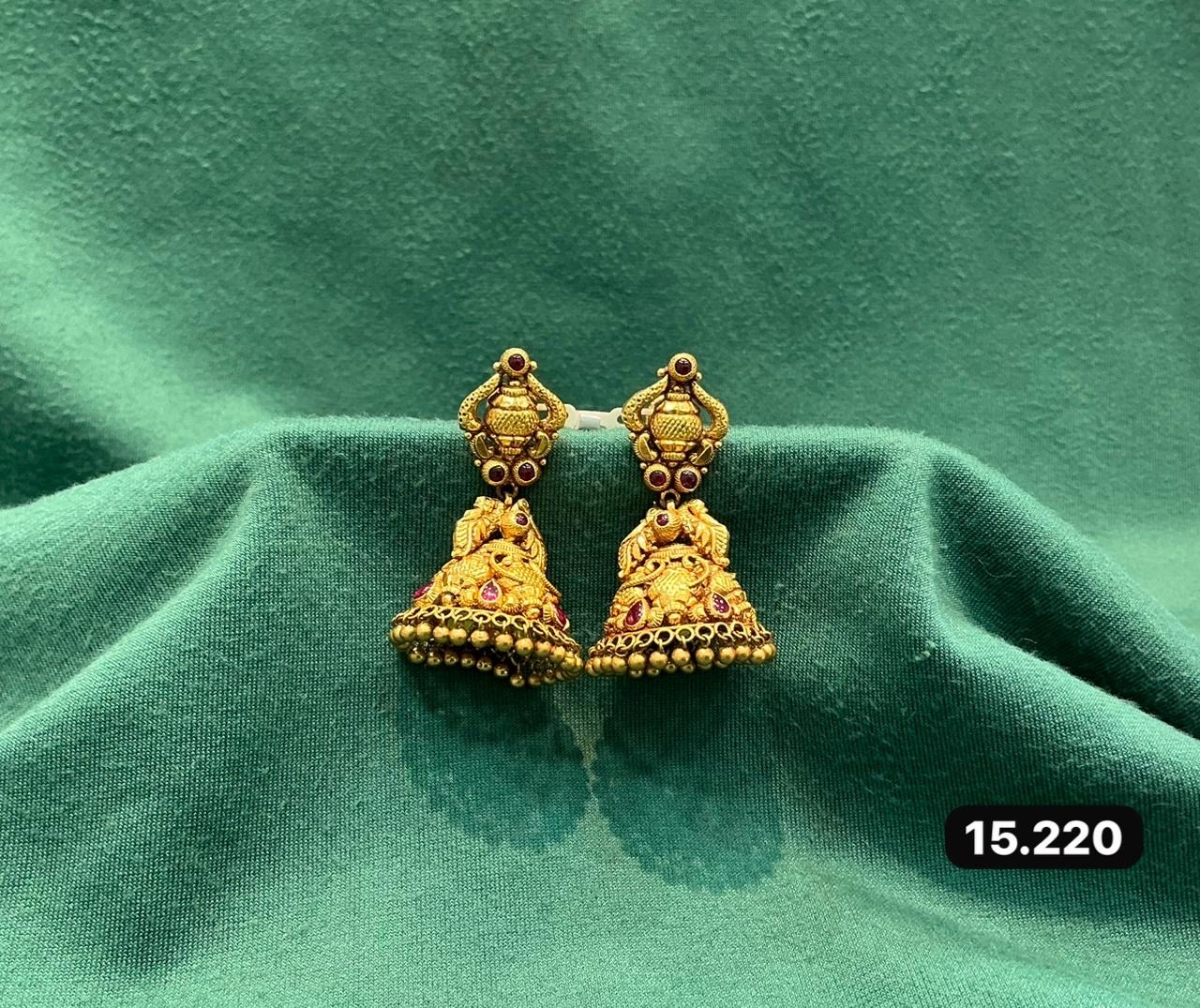 Traditional Gold Zhumka Earrings view 5
