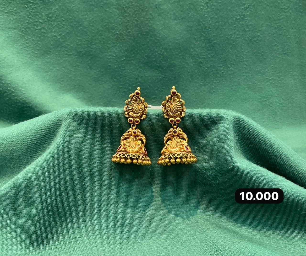 Traditional Gold Zhumka Earrings view 9