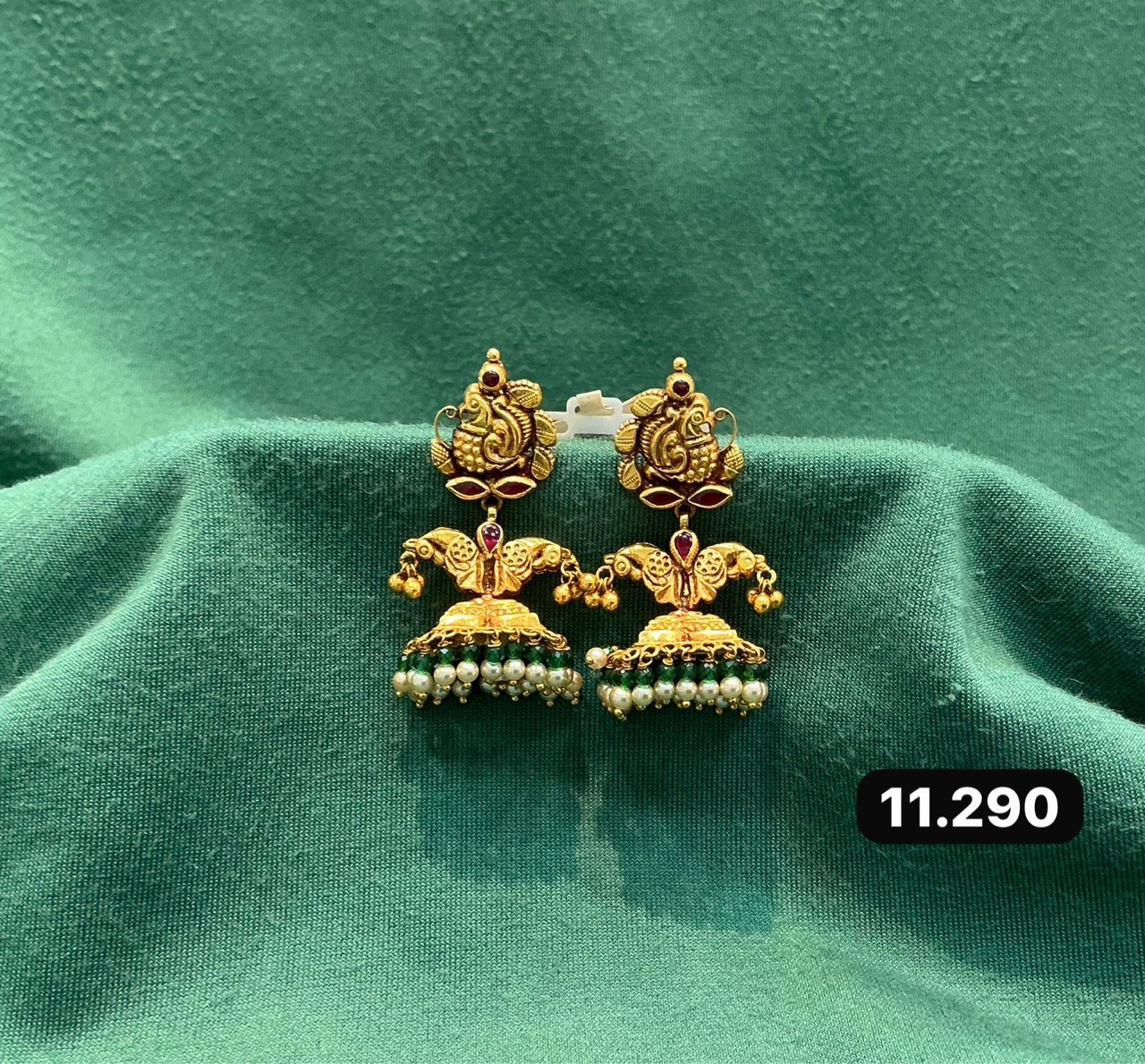 Traditional Gold Zhumka Earrings view 7