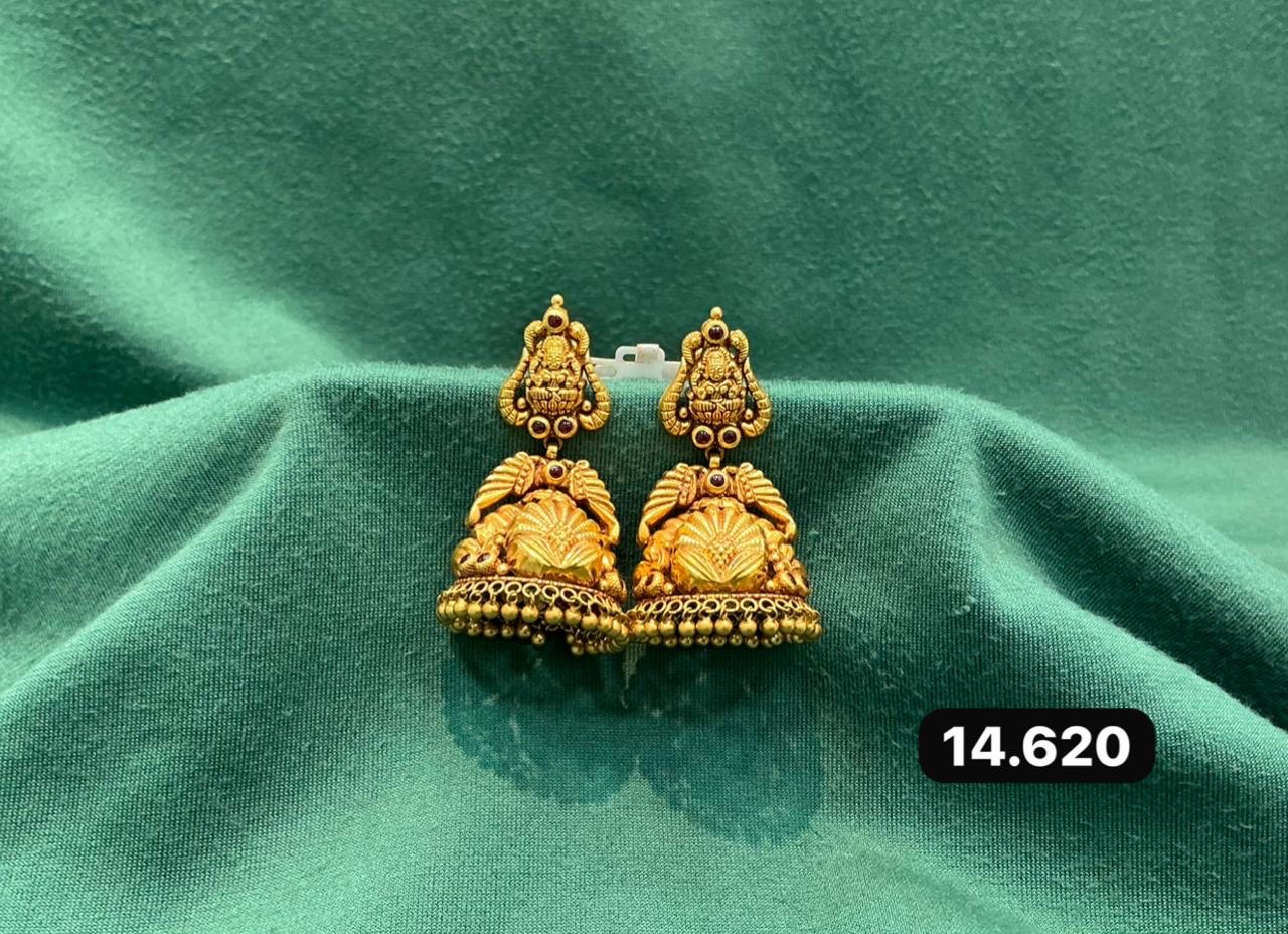 Traditional Gold Zhumka Earrings view 10