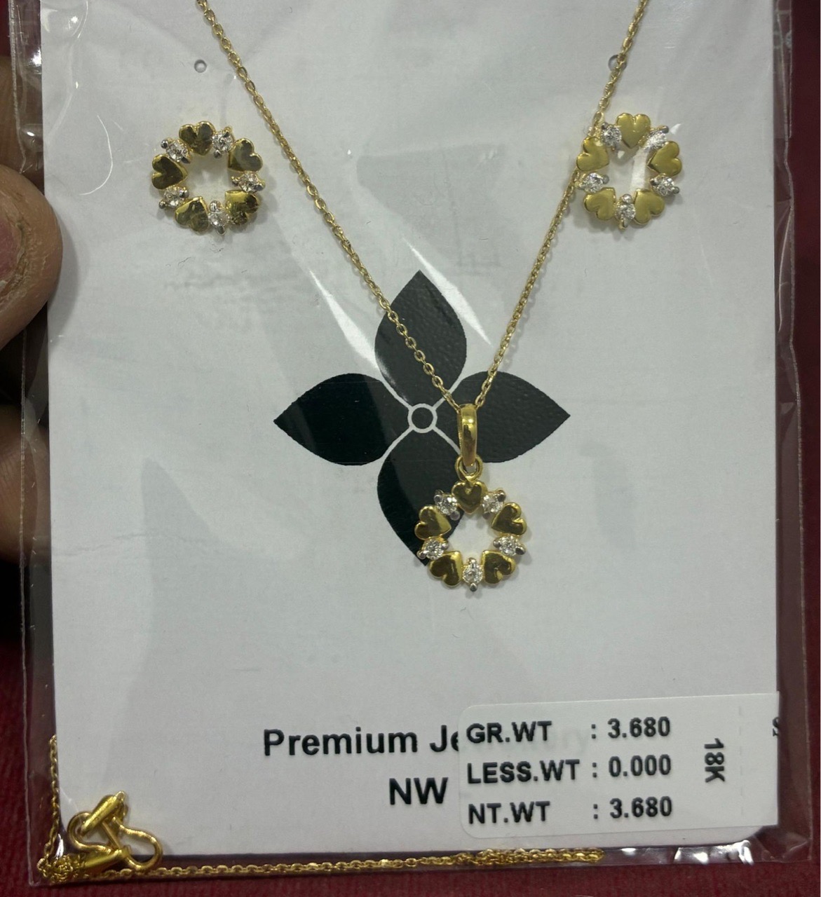 Gold Floral Pendant Set view 2