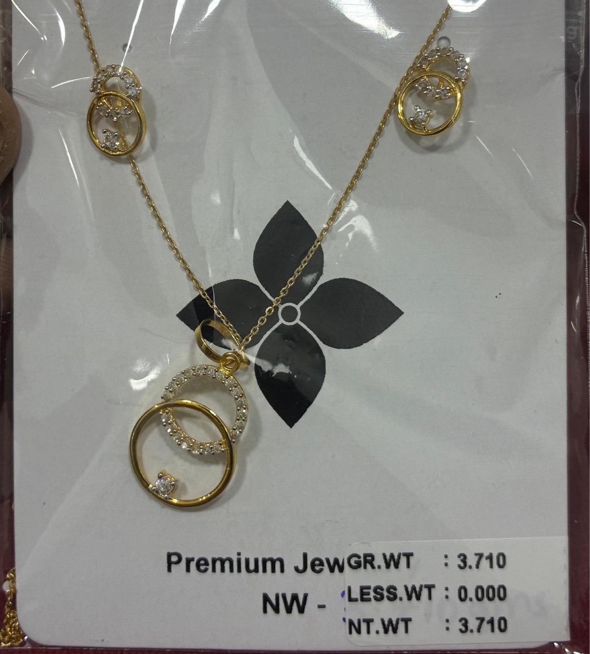 Gold Floral Pendant Set view 6