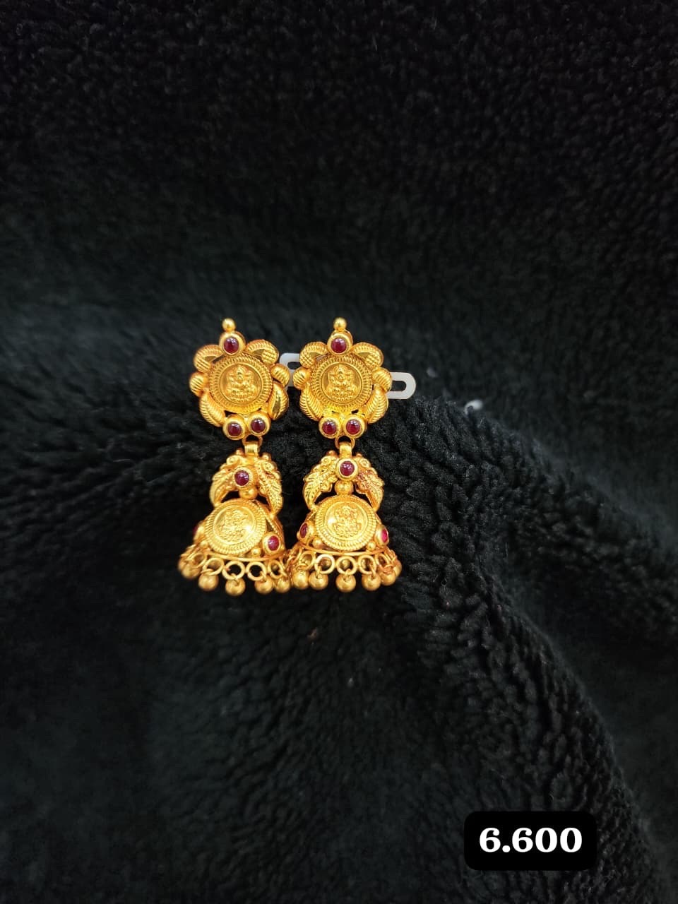 Intricate Gold Jhumka by Kalyan Karnataka Jewellers view 2