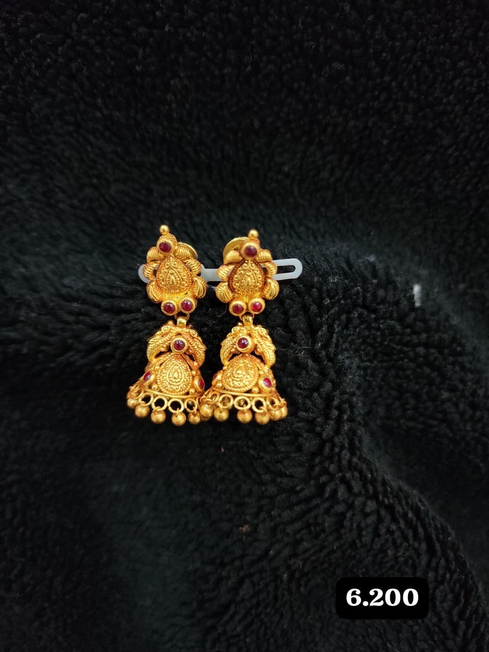 Intricate Gold Jhumka by Kalyan Karnataka Jewellers view 7