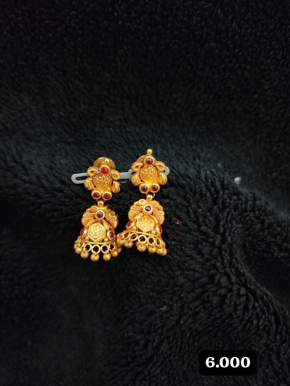 Intricate Gold Jhumka by Kalyan Karnataka Jewellers view 9