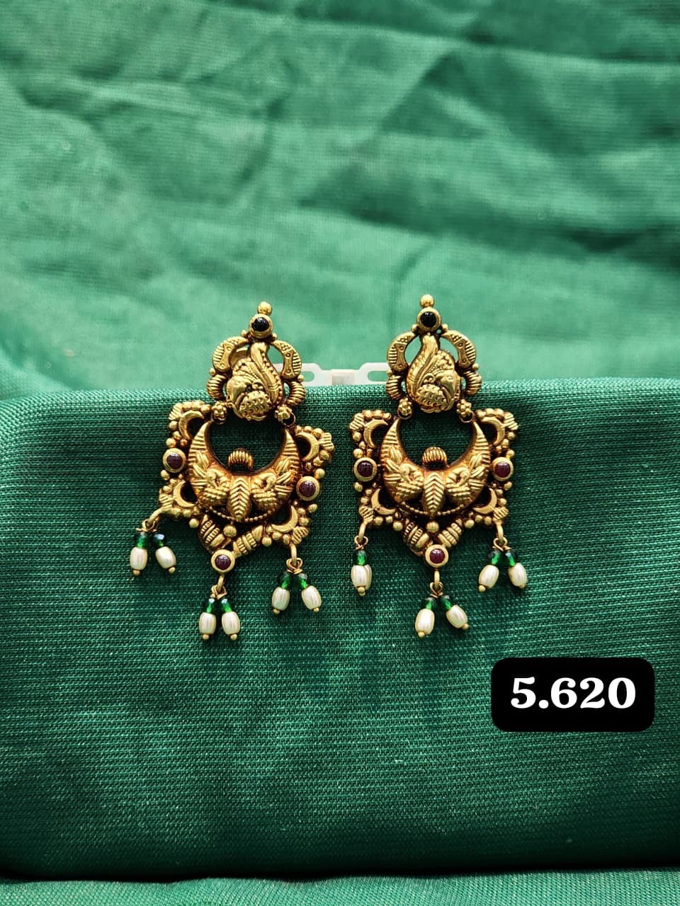 Traditional Gold Jhumka Earrings view 3