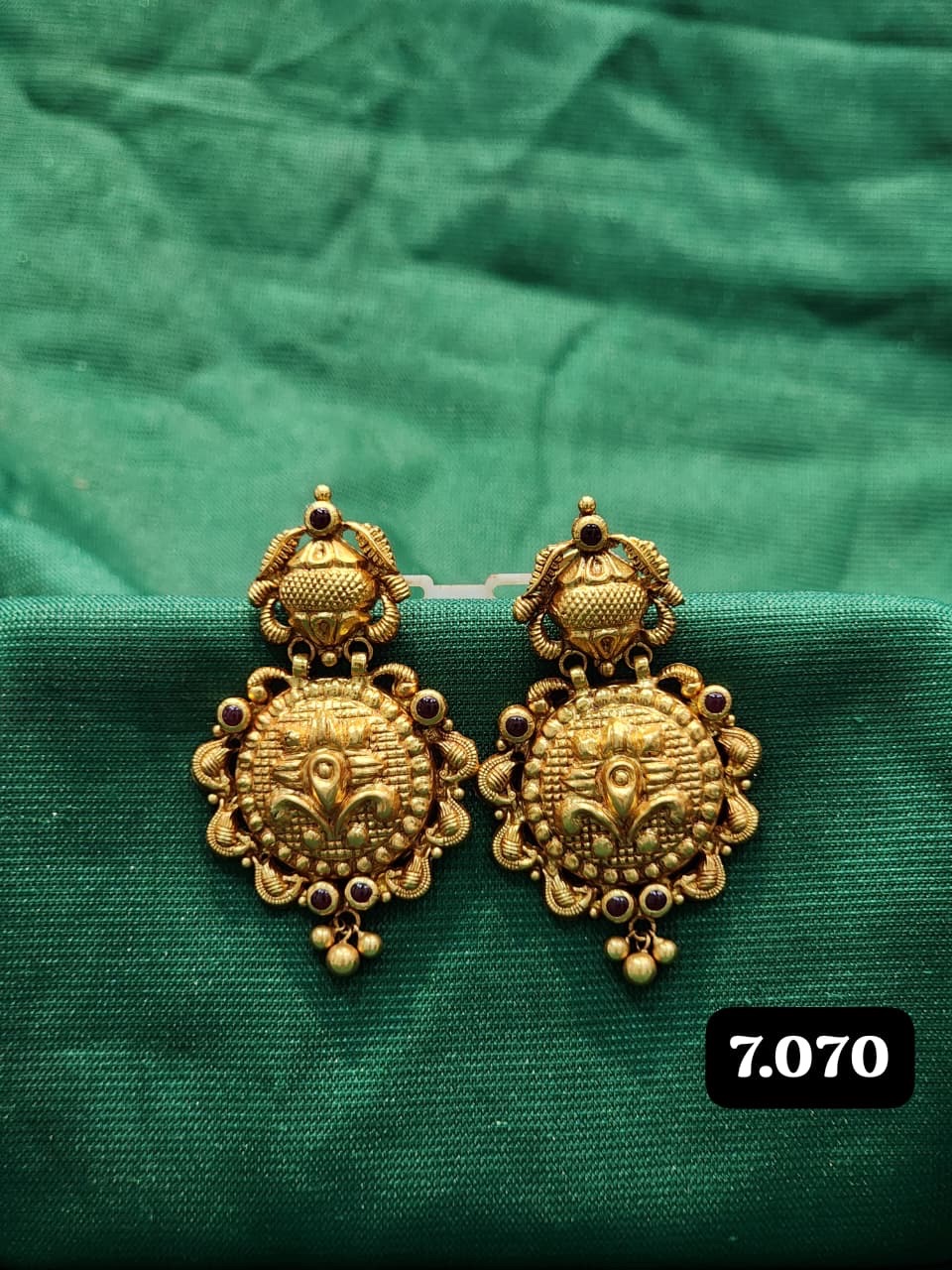 Traditional Gold Jhumka Earrings view 2