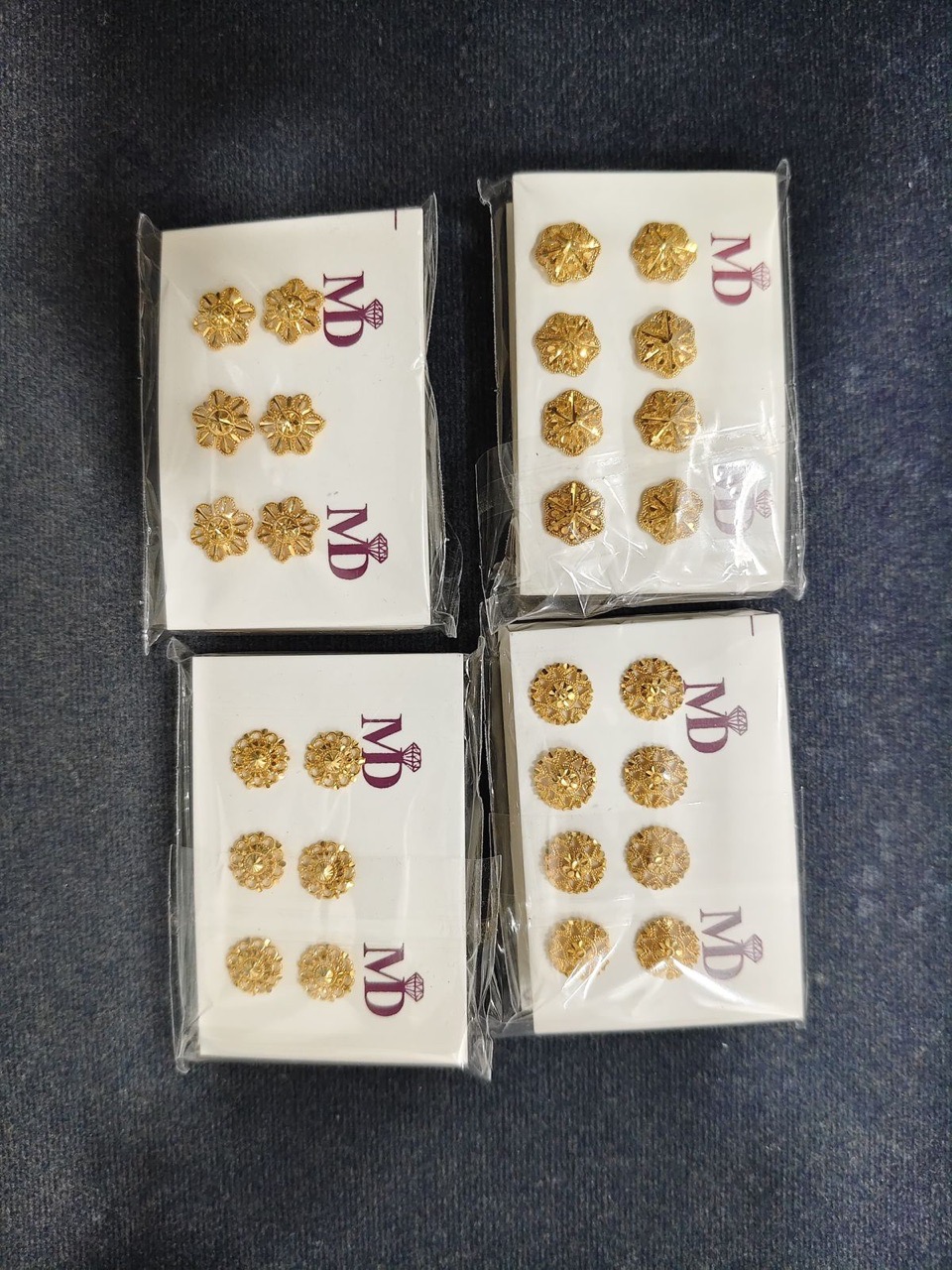 Golden Stud Earrings view 2