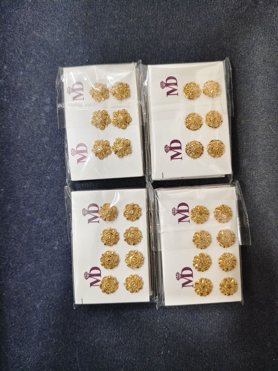 Golden Stud Earrings view 7