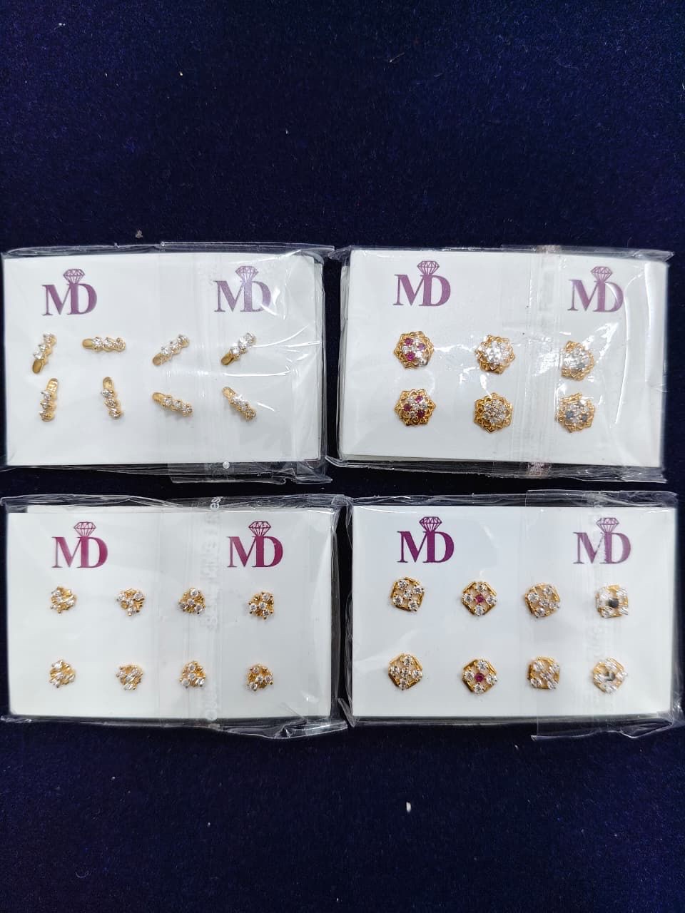 Golden Stud Earrings view 4