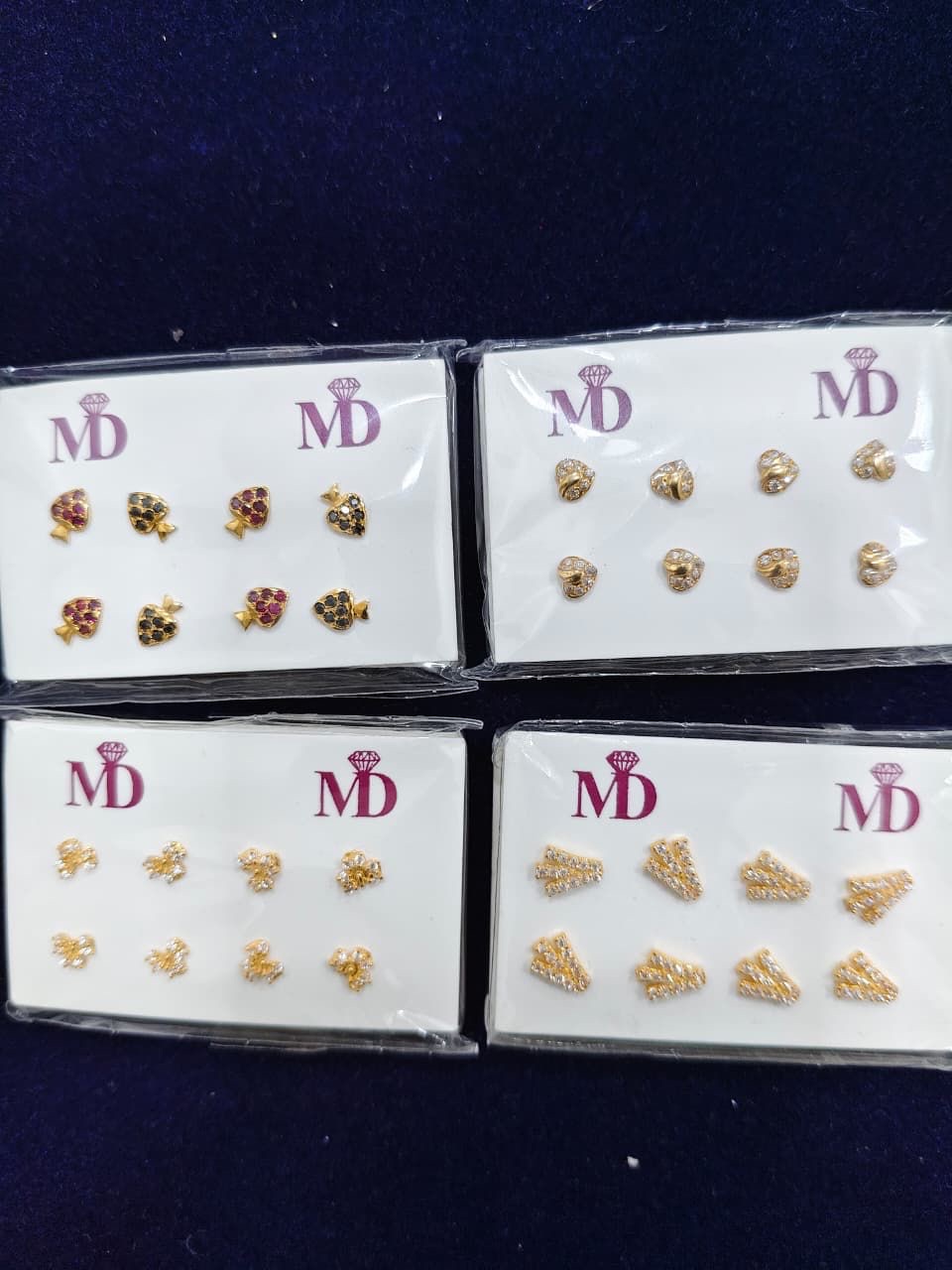 Golden Stud Earrings view 3