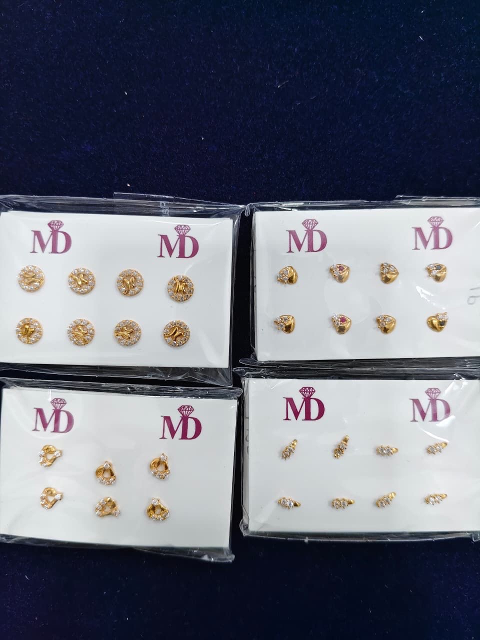 Golden Stud Earrings view 5
