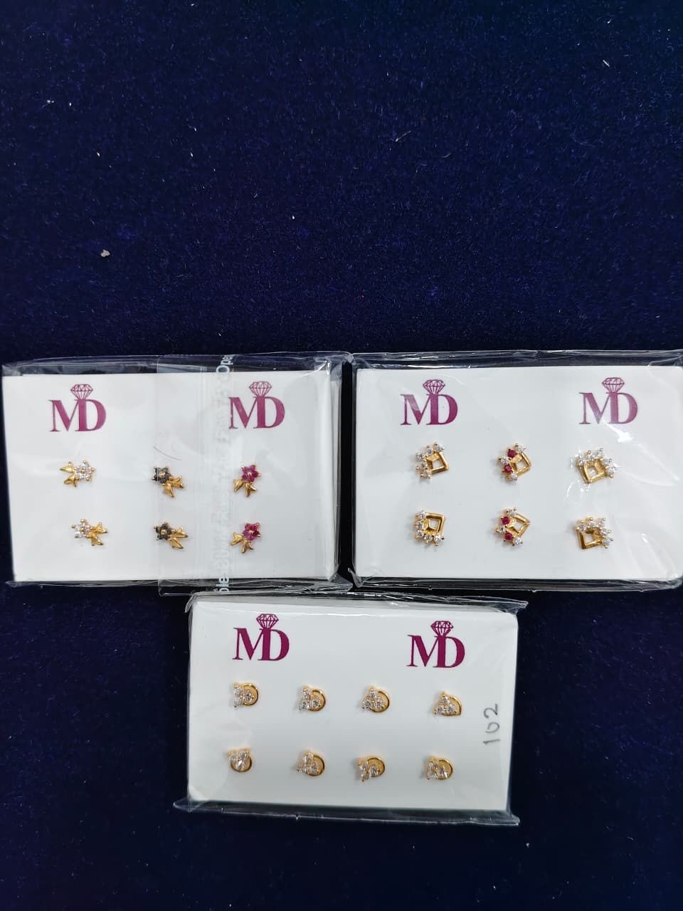 Traditional Gold Stud Earrings view 2