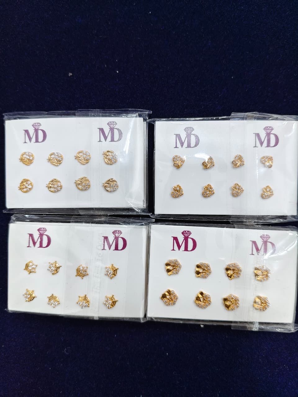 Traditional Gold Stud Earrings view 6