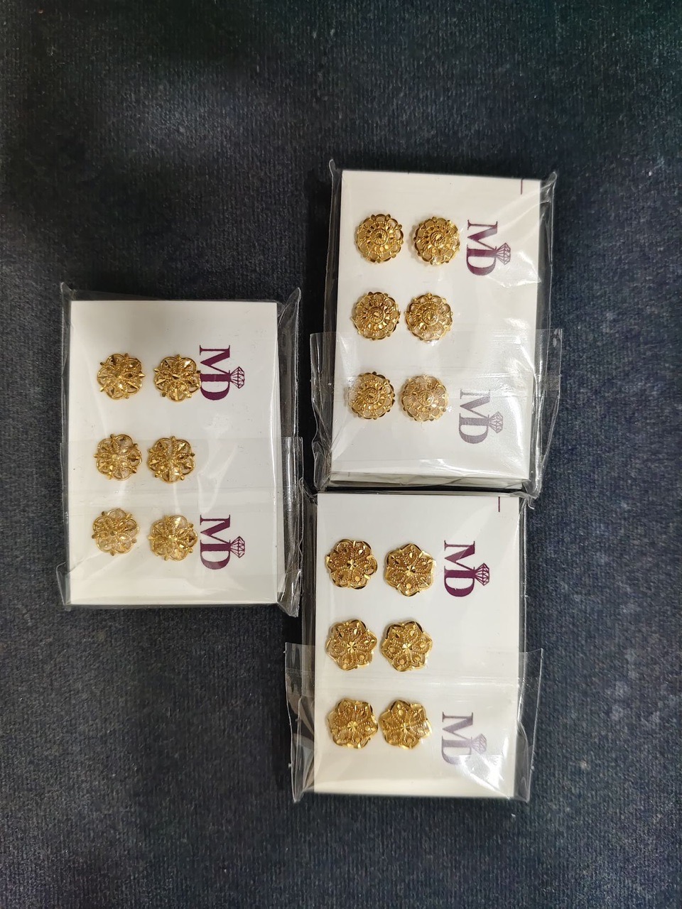 Traditional Gold Stud Earrings view 7