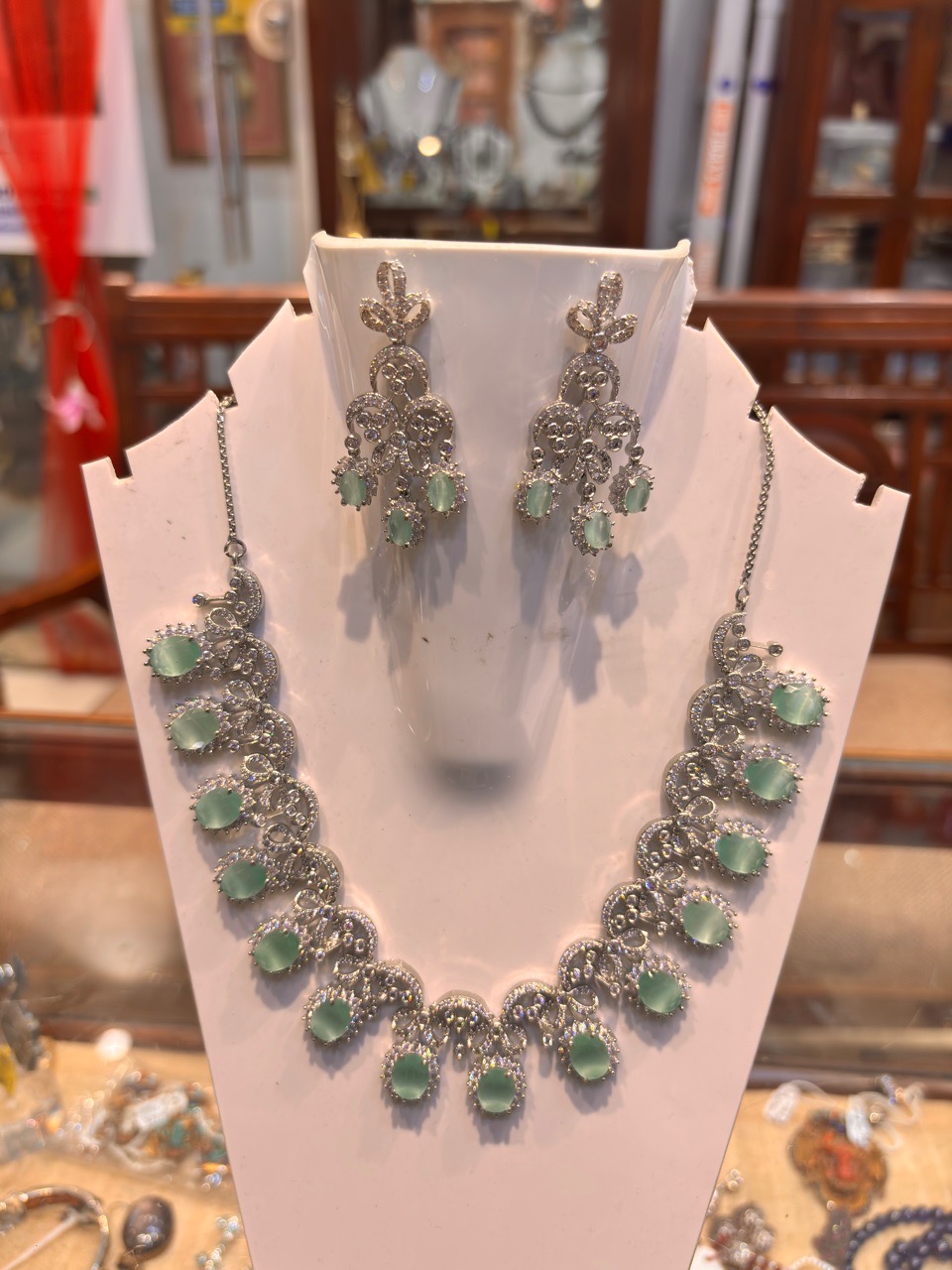 Silver Plated Necklace and Earring Set view 4