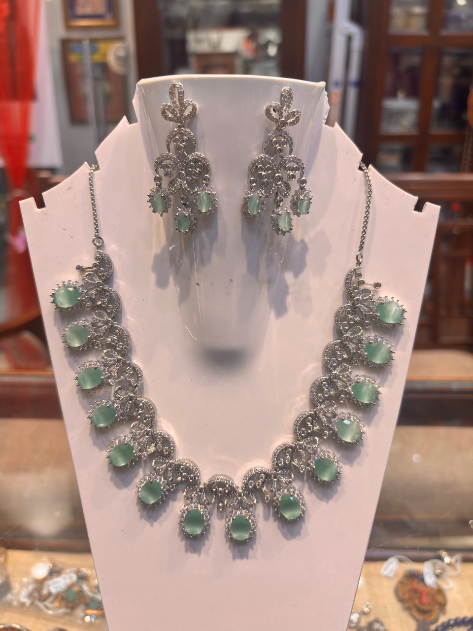 Silver Plated Necklace and Earring Set view 2