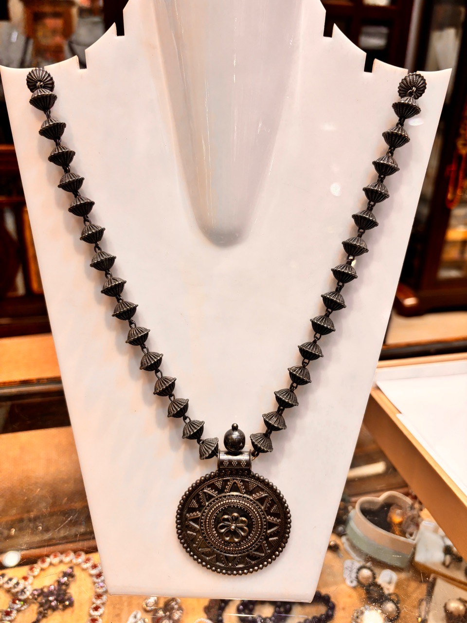 Traditional Silver Pendant Necklace view 3