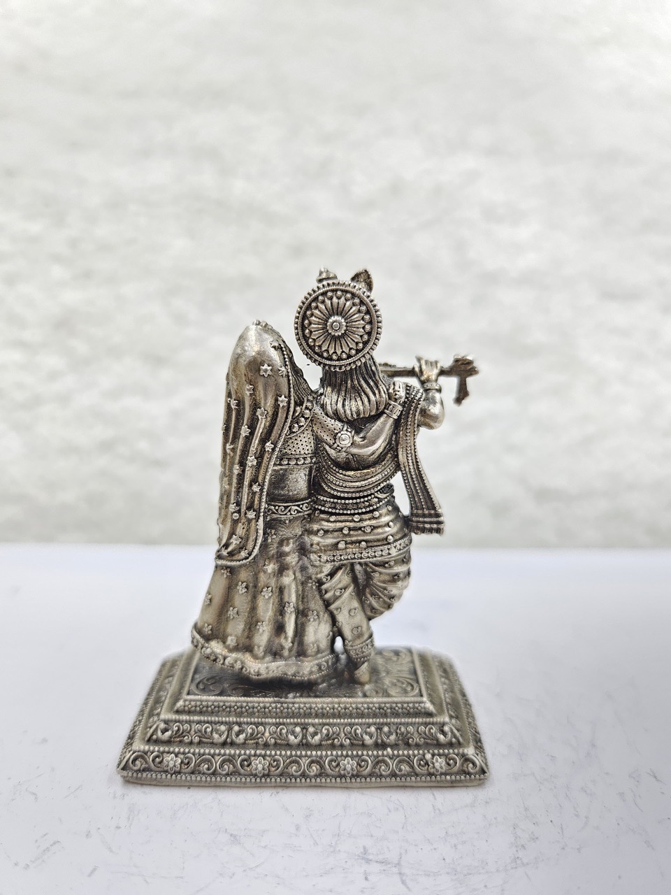 Radha Krishna  Silver Idol view 4