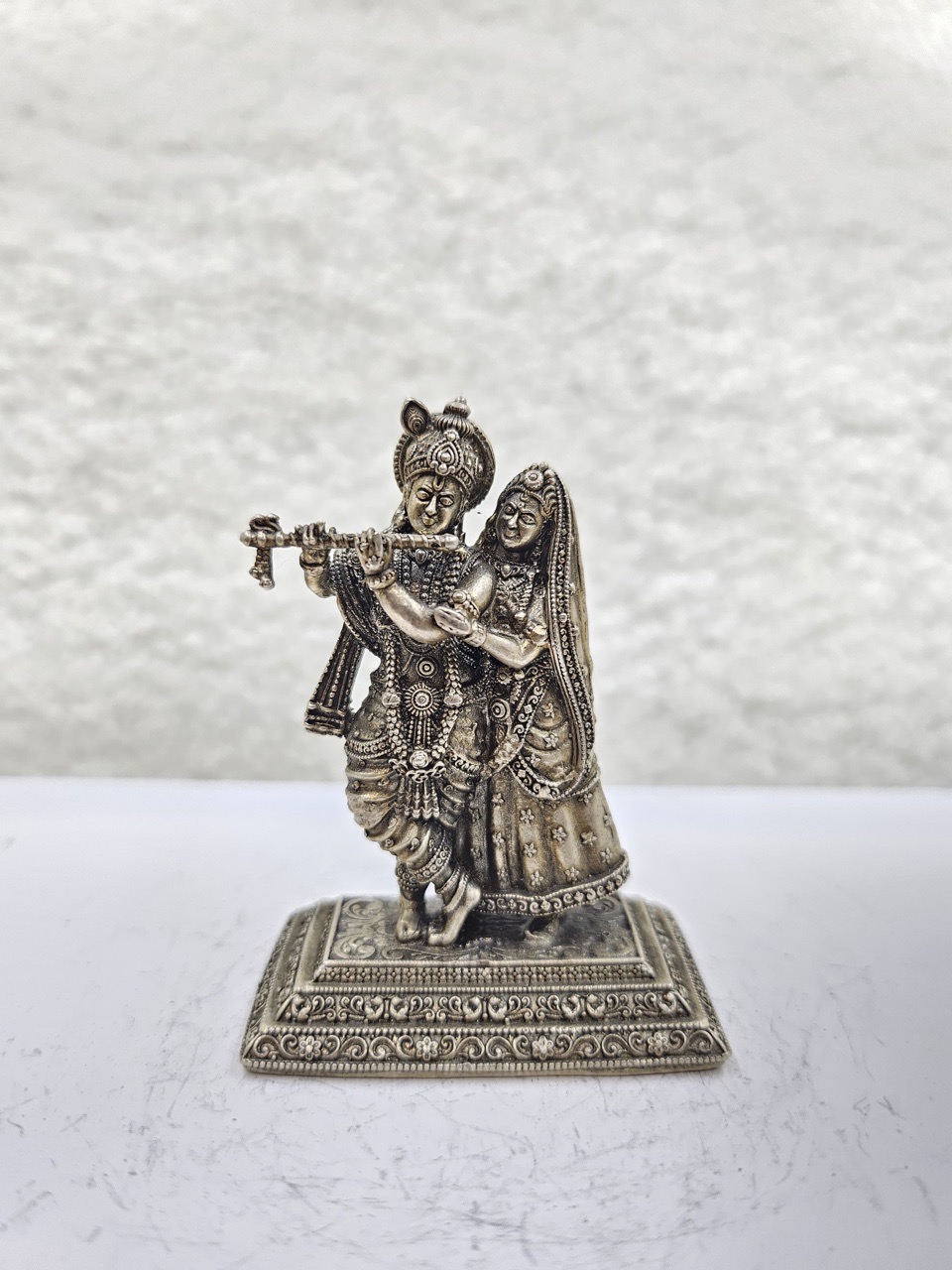 Radha Krishna  Silver Idol view 2