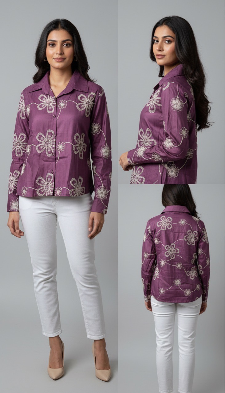 Floral Embroidered Shirt view 5