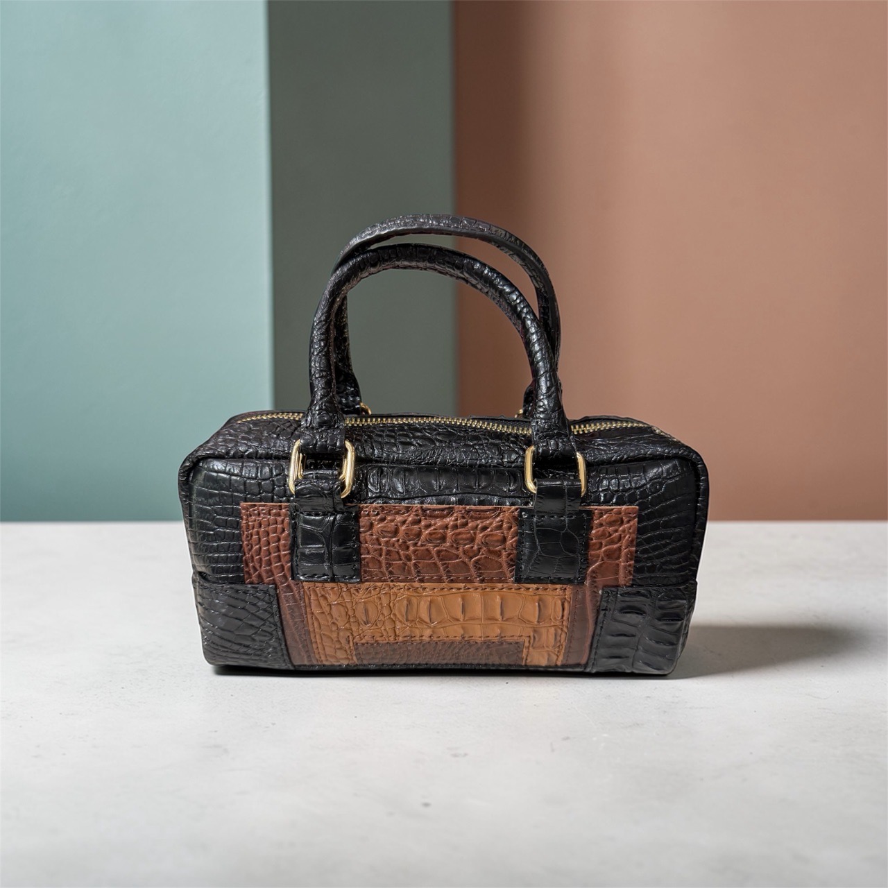 Croc-Embossed Handbag view 7