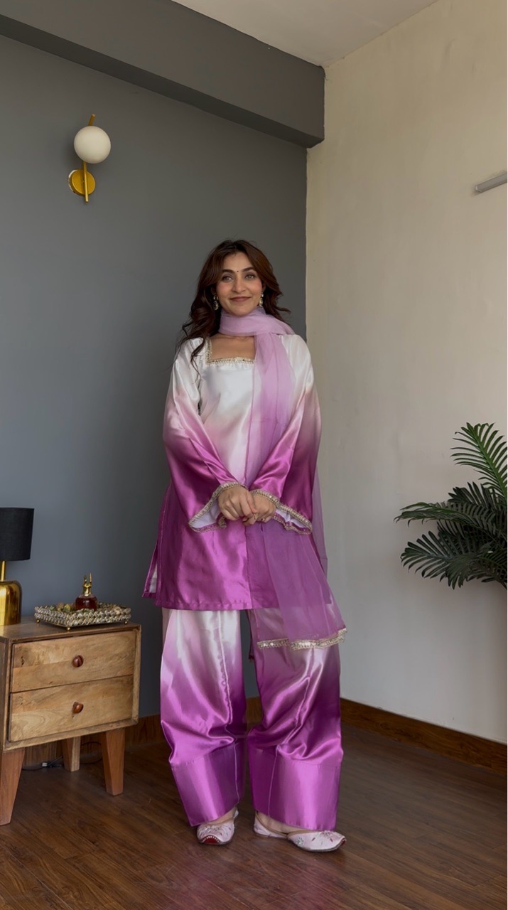 Ombre Silk Farshi Salvar Set