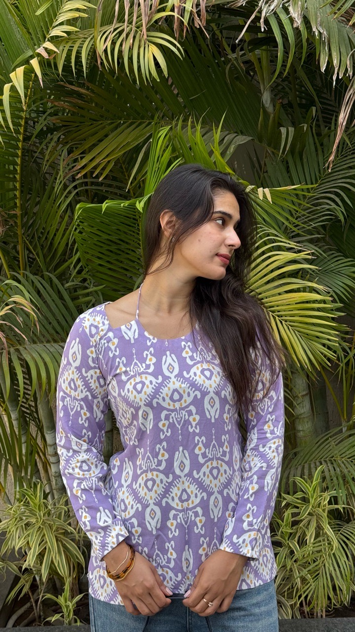 Purple Halter neck Kurti