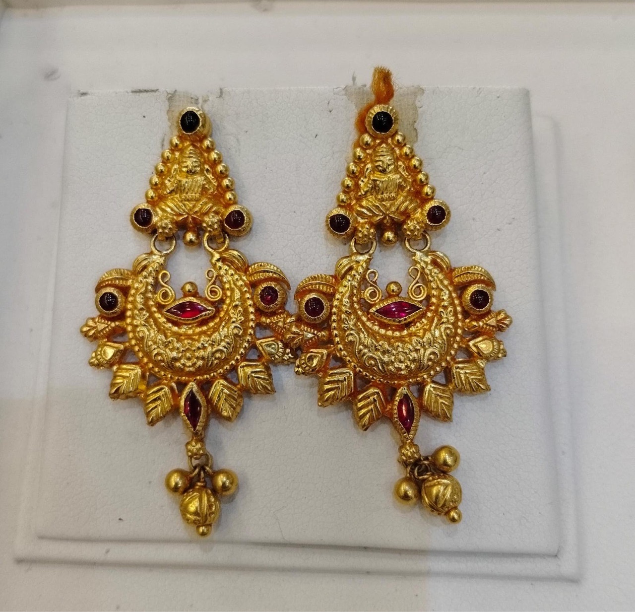 Gold Chand Bali Earrings view 3