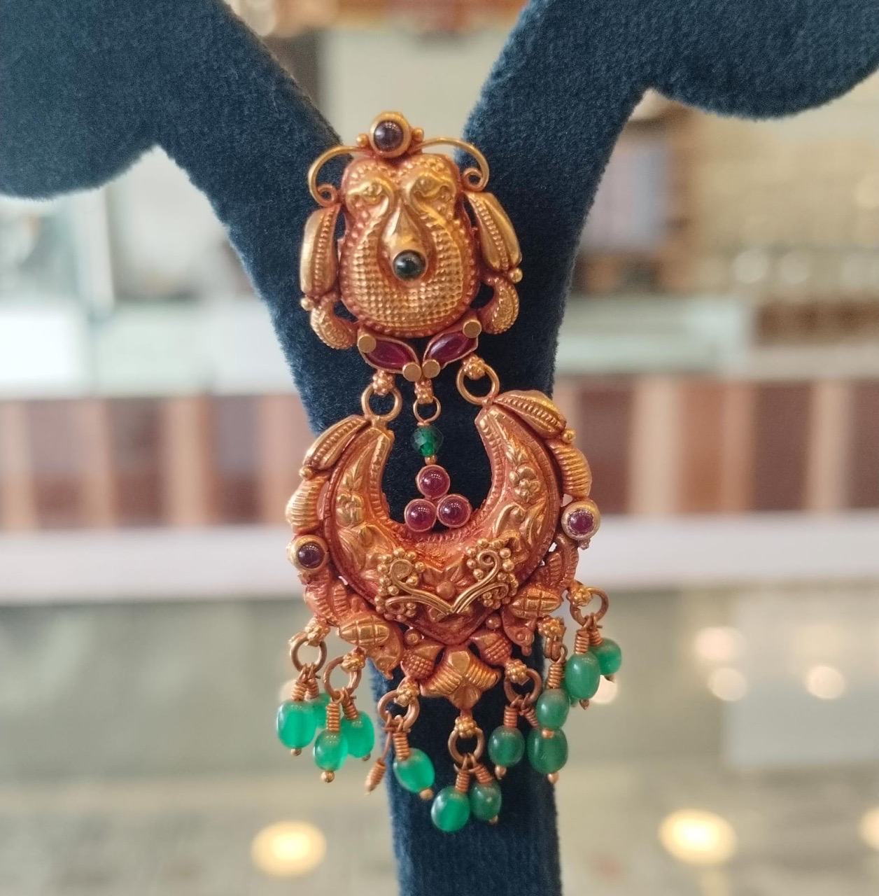 Gold Chand Bali Earrings view 5