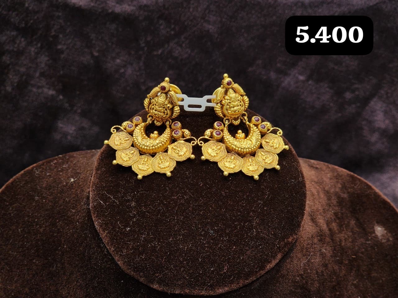 Gold Chand Bali Earrings view 6