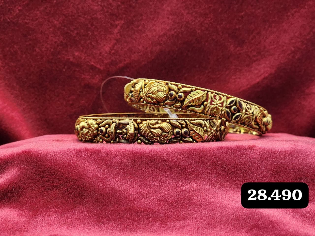 Elephant Design Gold Bangle view 5