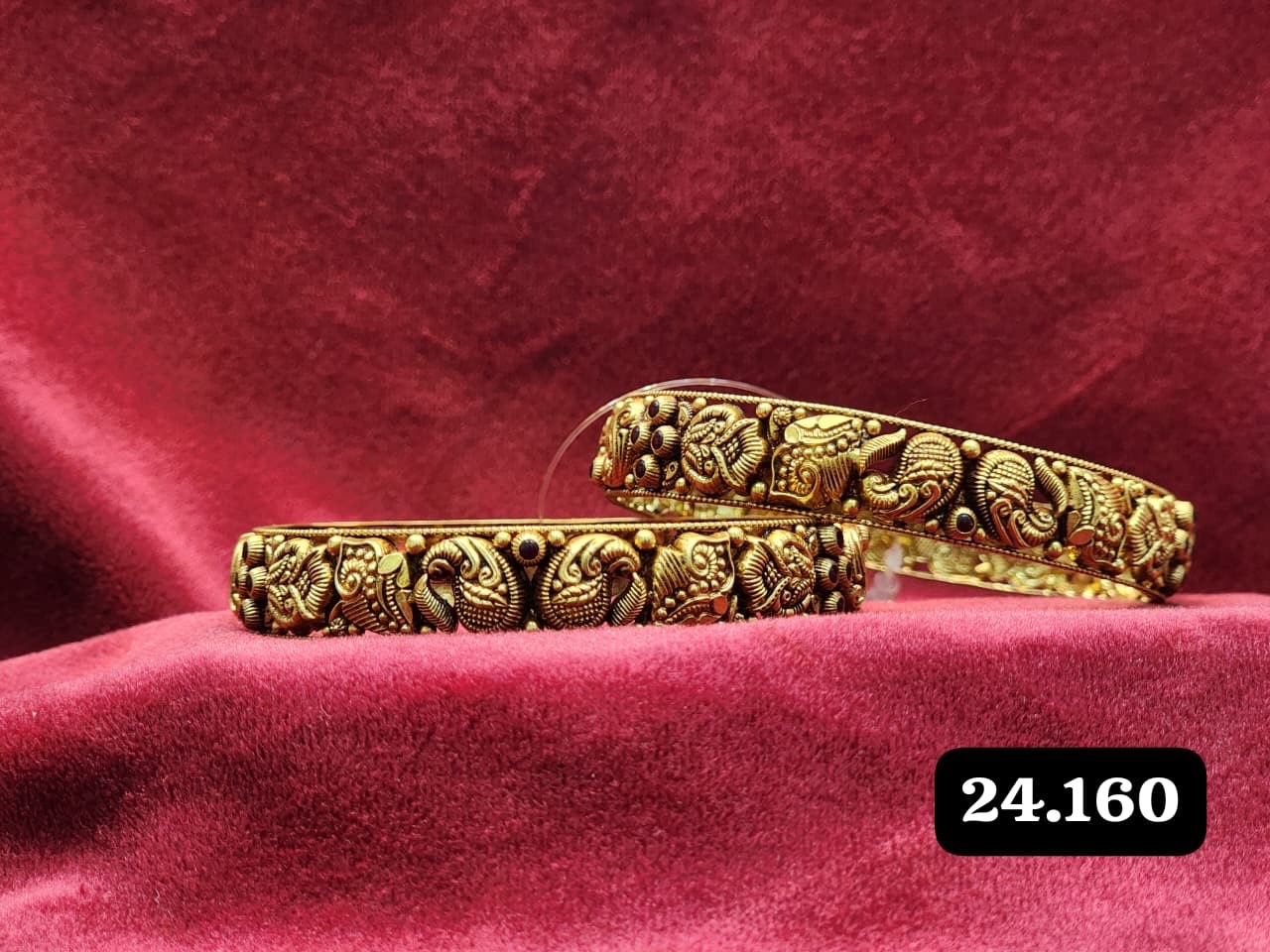 Elephant Design Gold Bangle view 8