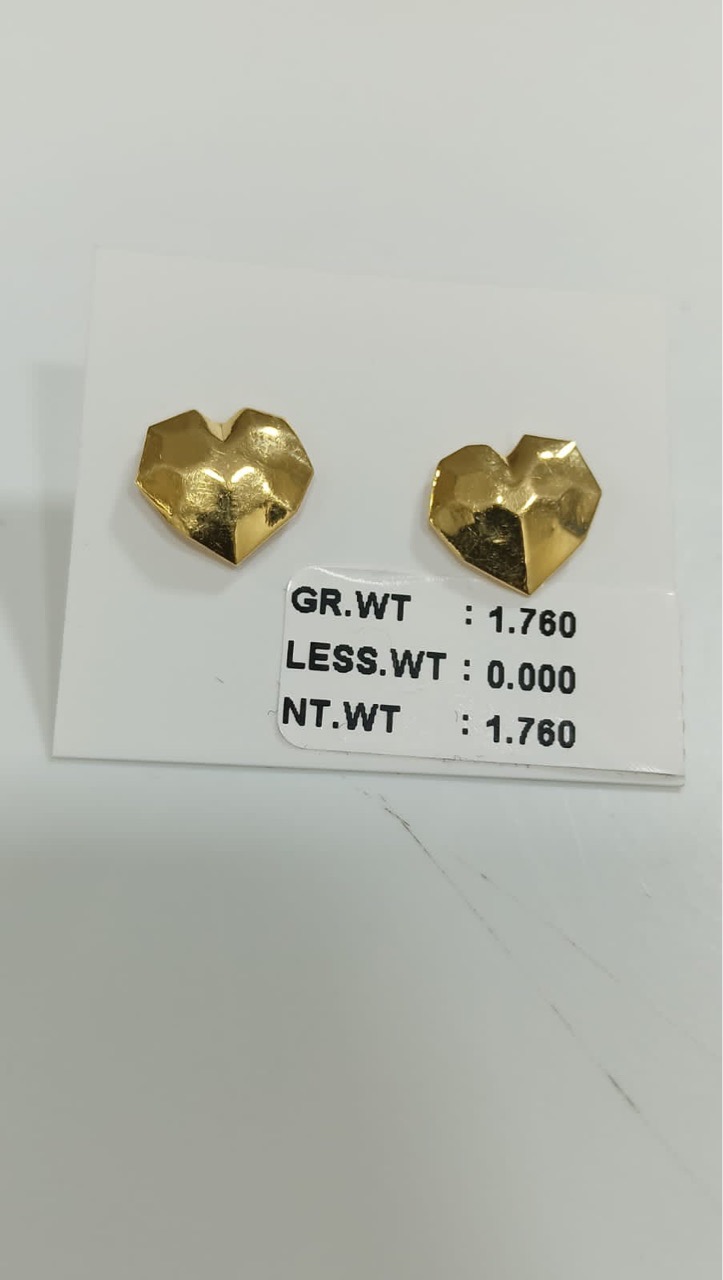 Gold Leaf Design Earrings view 5