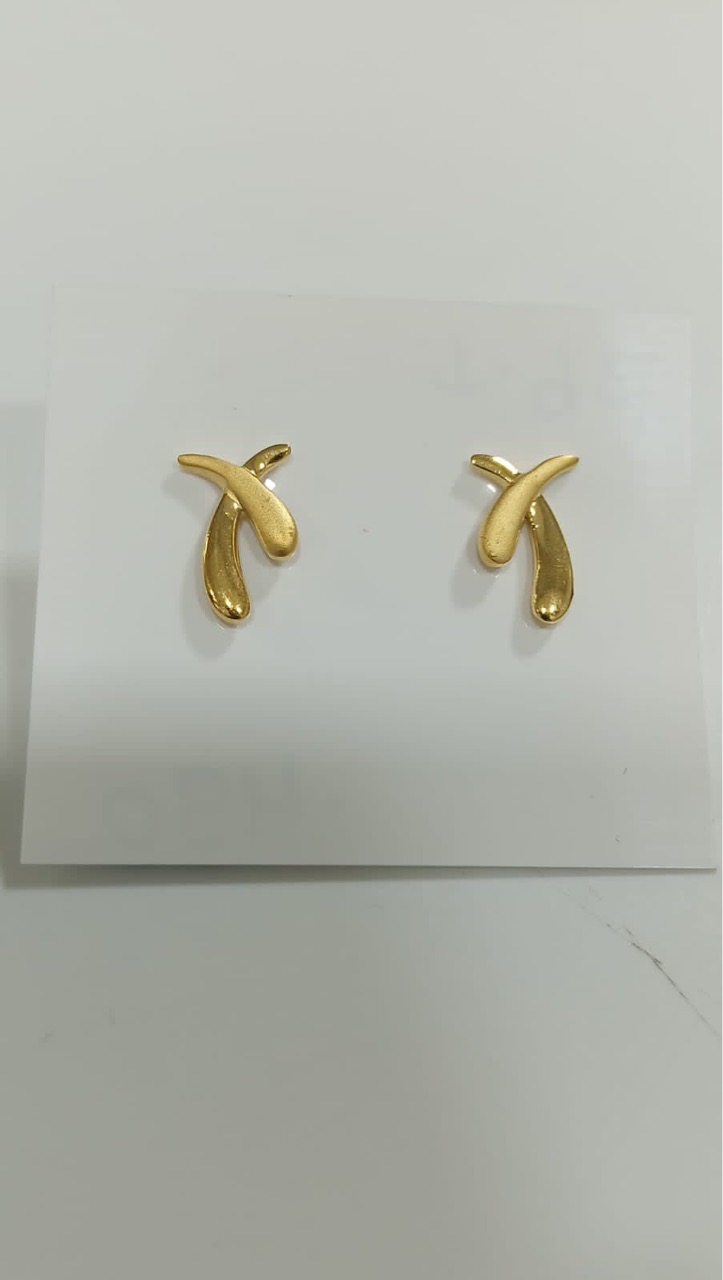 Gold Flower Studs view 4