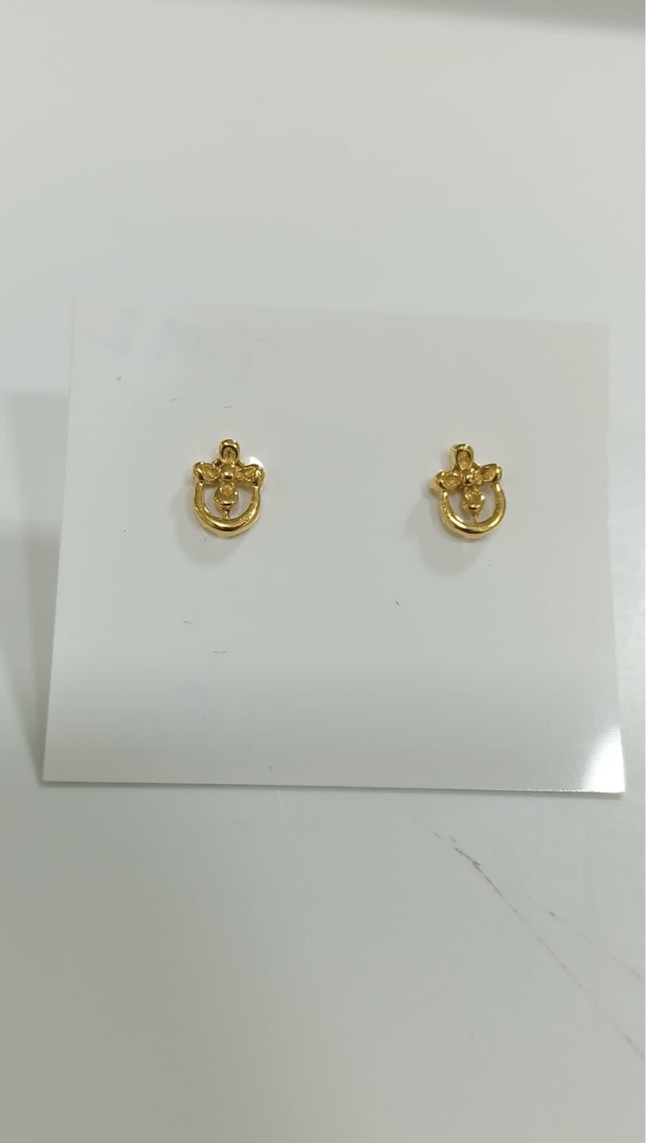 Gold Flower Studs view 8