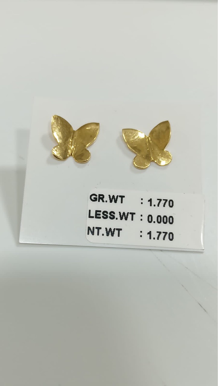 Gold Flower Studs view 7