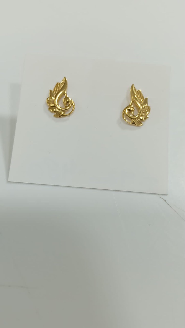 Gold Flower Studs view 6