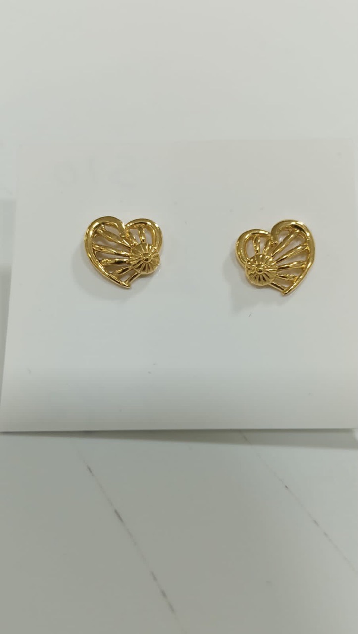 Gold Flower Studs view 3