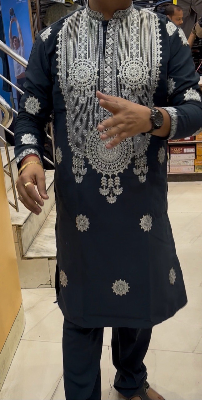 Kesar Embroidered Kurta view 3