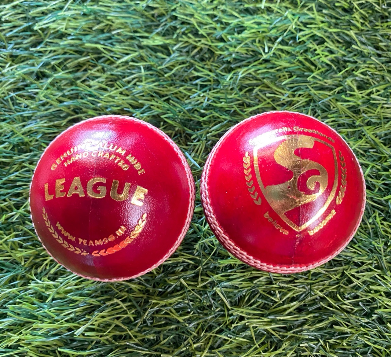 SG LEAGUE Red Cricket Leather Ball view 2