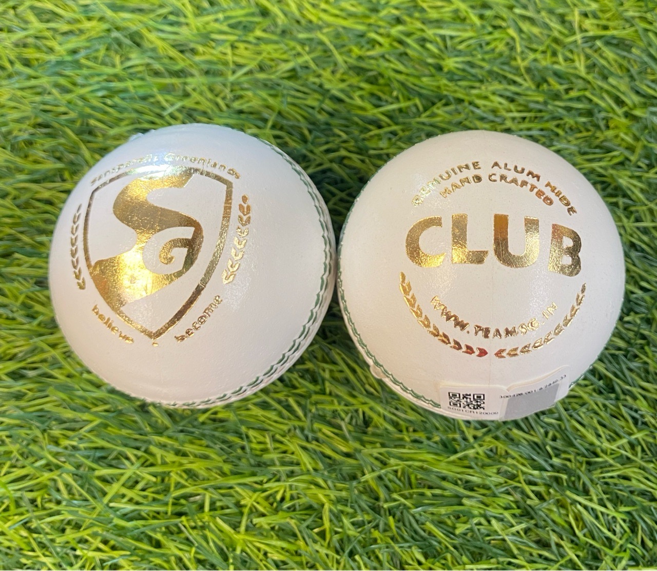 SG Club White Cricket Ball view 2