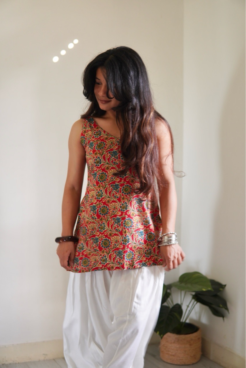 Red Paisley Kurti view 5